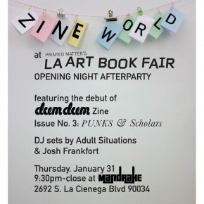 PUNKS & Scholars debut at LA Art Book Fair, plus afterparty!